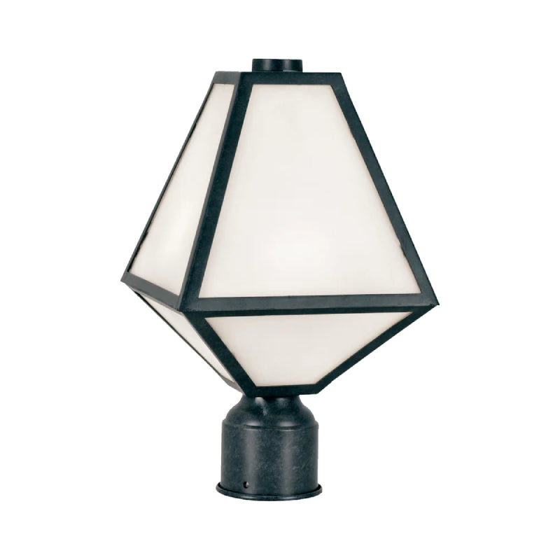 Crystorama GLA-9707 Glacier 1-lt 14" Tall Outdoor Post Light - White Opal Glass