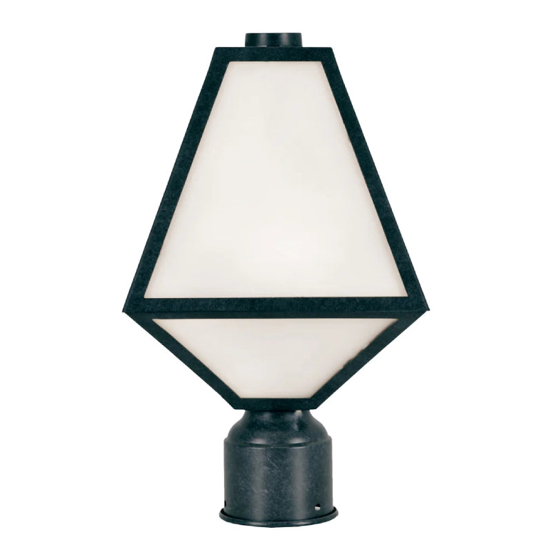 Crystorama GLA-9707 Glacier 1-lt 14" Tall Outdoor Post Light - White Opal Glass