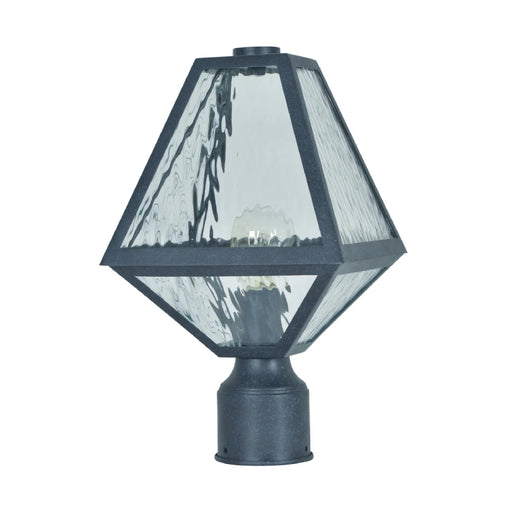 Crystorama GLA-9707 Glacier 1-lt 14" Tall Outdoor Post Light - Water Glass