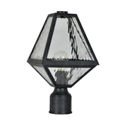 Crystorama GLA-9707 Glacier 1-lt 14" Tall Outdoor Post Light - Water Glass