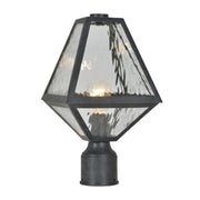 Crystorama GLA-9707 Glacier 1-lt 14" Tall Outdoor Post Light - Water Glass