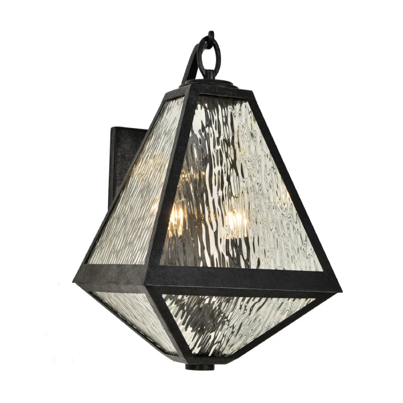 Crystorama GLA-9722 Glacier 2-lt 17" Tall Outdoor Wall Sconce - Water Glass