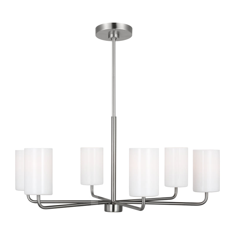 Generation GLC1026 Rhett 6-lt 32" Chandelier - Brushed Steel