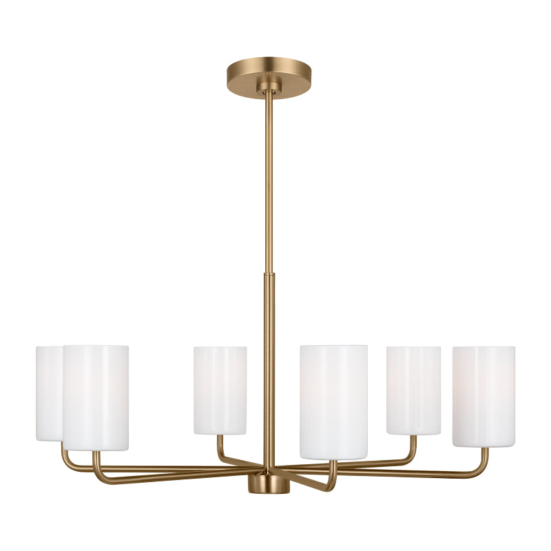 Generation GLC1026 Rhett 6-lt 32" Chandelier - Satin Brass