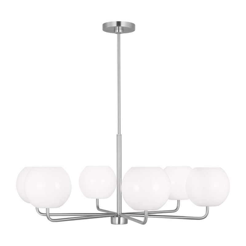 Generation GLC1066EN3 Rory 6-lt 35" LED Chandelier - Brushed Steel
