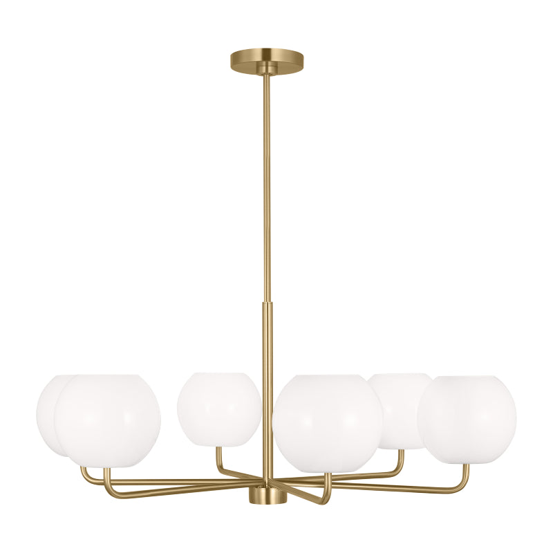 Generation GLC1066EN3 Rory 6-lt 35" LED Chandelier - Satin Brass