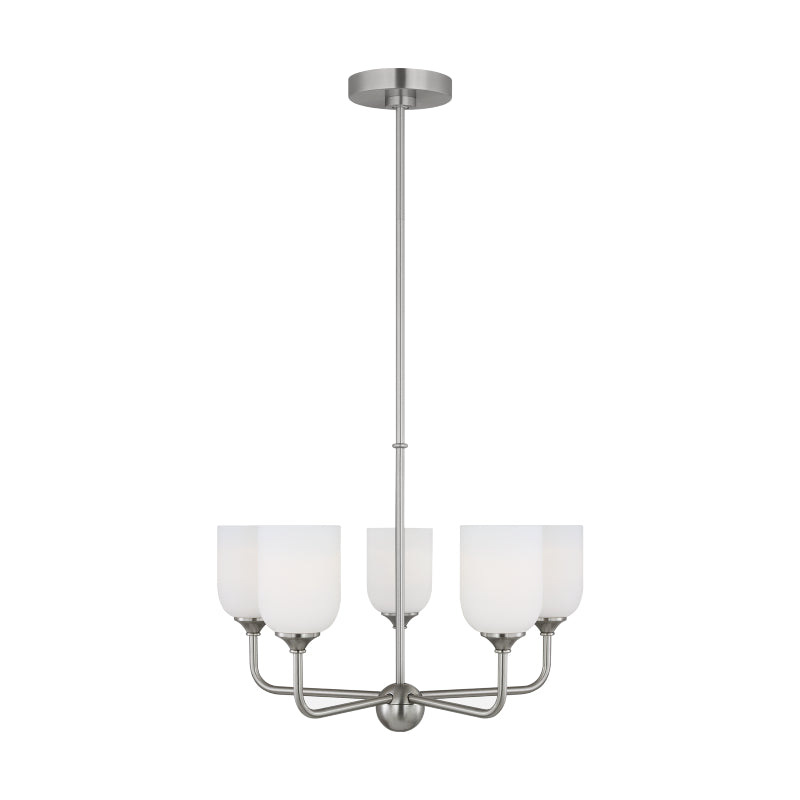 Generation GLC1085EN3 Emile 5-lt 20" LED Chandelier - Brushed Steel