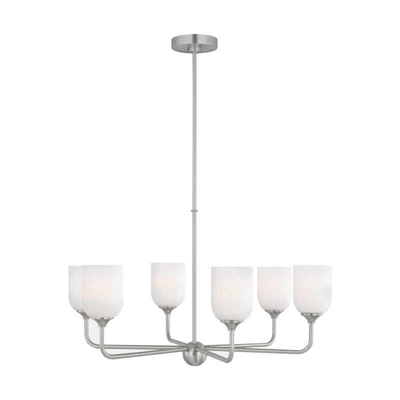 Generation GLC1096EN3 Emile 6-lt 30" LED Chandelier - Brushed Steel