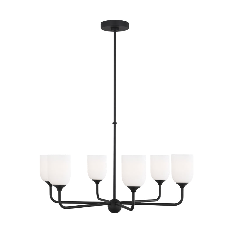 Generation GLC1096EN3 Emile 6-lt 30" LED Chandelier - Midnight Black