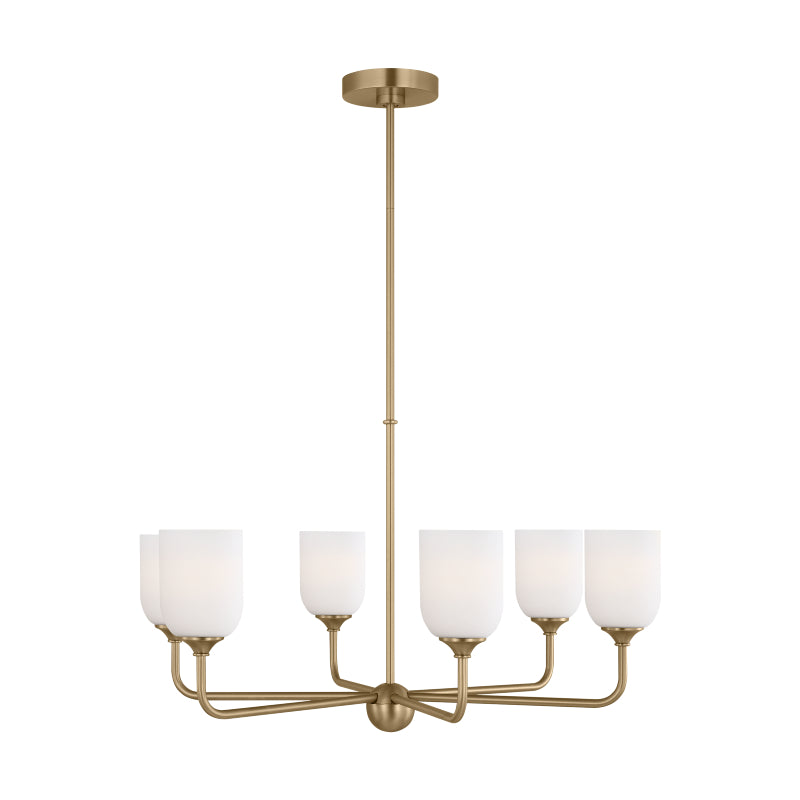 Generation GLC1096EN3 Emile 6-lt 30" LED Chandelier - Satin Brass