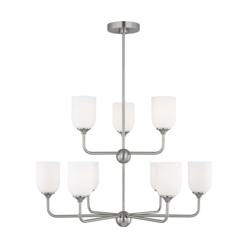 Generation GLC1109 Emile 9-lt 30" Chandelier - Brushed Steel