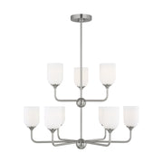 Generation GLC1109EN3 Emile 9-lt 30" LED Chandelier - Brushed Steel
