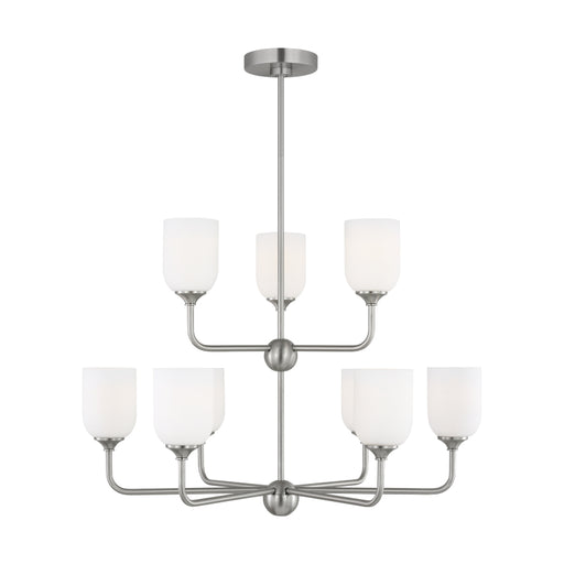 Generation GLC1109EN3 Emile 9-lt 30" LED Chandelier - Brushed Steel