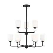 Generation GLC1109EN3 Emile 9-lt 30" LED Chandelier - Midnight Black