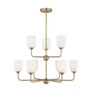 Generation GLC1109EN3 Emile 9-lt 30" LED Chandelier - Satin Brass