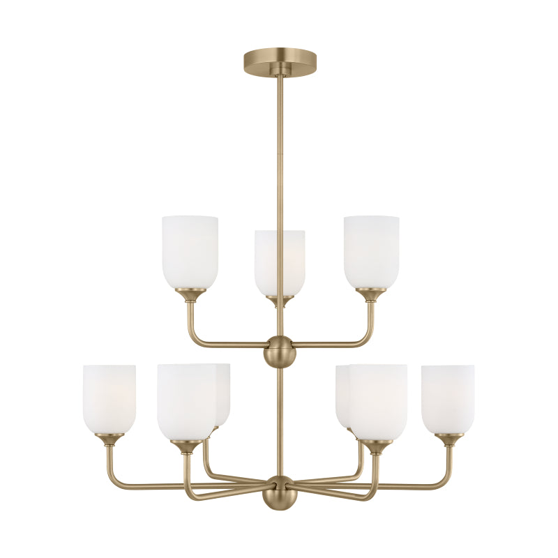 Generation GLC1109EN3 Emile 9-lt 30" LED Chandelier - Satin Brass