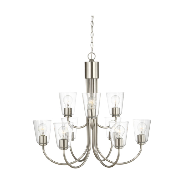 Generation GLC1169 Miles 9-lt 29" Chandelier - Brushed Nickel