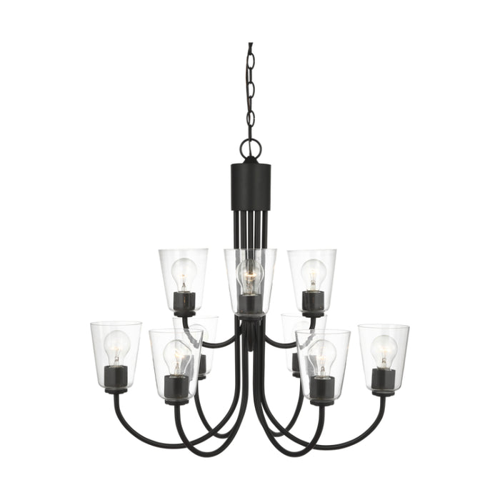 Generation GLC1169 Miles 9-lt 29" Chandelier - Midnight Black