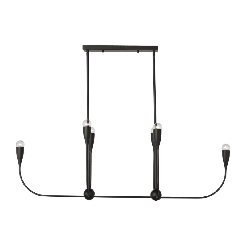 Generation GLC1226 Maya 6-lt 48" Linear Chandelier - Midnight Black