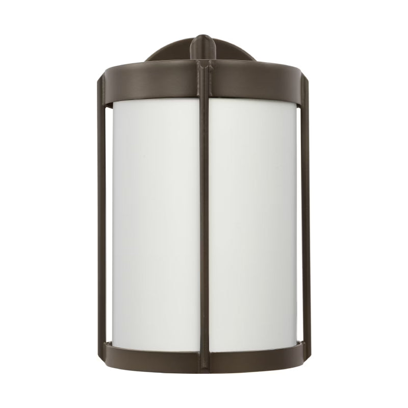 Generation GLO1091 Luning 1-lt 10" Tall LED Outdoor Wall Lantern - Antique Bronze/White Aluminum