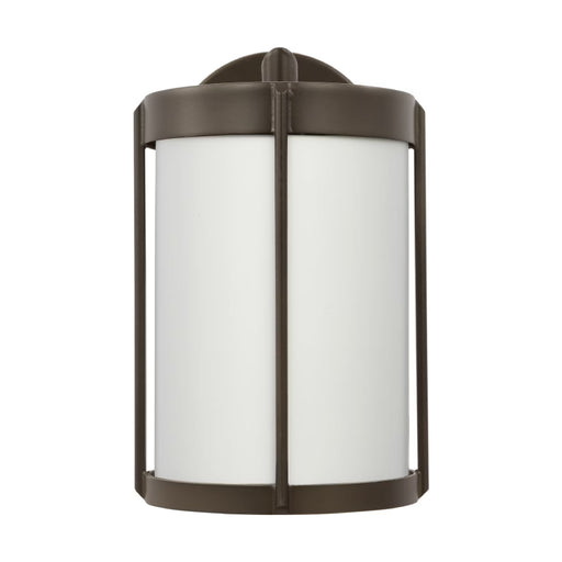 Generation GLO1091 Luning 1-lt 10" Tall LED Outdoor Wall Lantern - Antique Bronze/White Aluminum