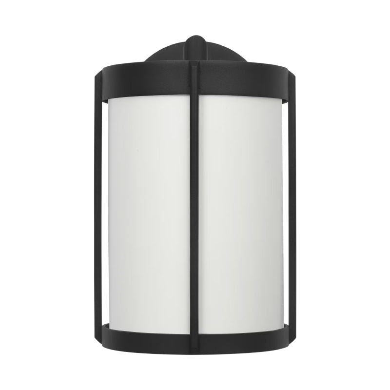 Generation GLO1091 Luning 1-lt 10" Tall LED Outdoor Wall Lantern - Textured Black/White Aluminum