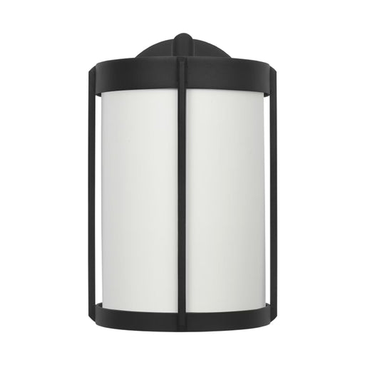 Generation GLO1091 Luning 1-lt 10" Tall LED Outdoor Wall Lantern - Textured Black/White Aluminum