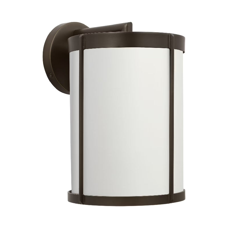 Generation GLO1101 Luning 1-lt 12" Tall Outdoor Wall Lantern - Antique Bronze/White Aluminum