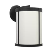 Generation GLO1101 Luning 1-lt 12" Tall Outdoor Wall Lantern - Textured Black/White Aluminum