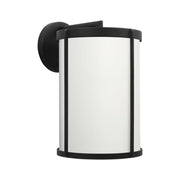 Generation GLO1111 Luning 1-lt 15" Tall LED Outdoor Wall Lantern - Textured Black/White Aluminum