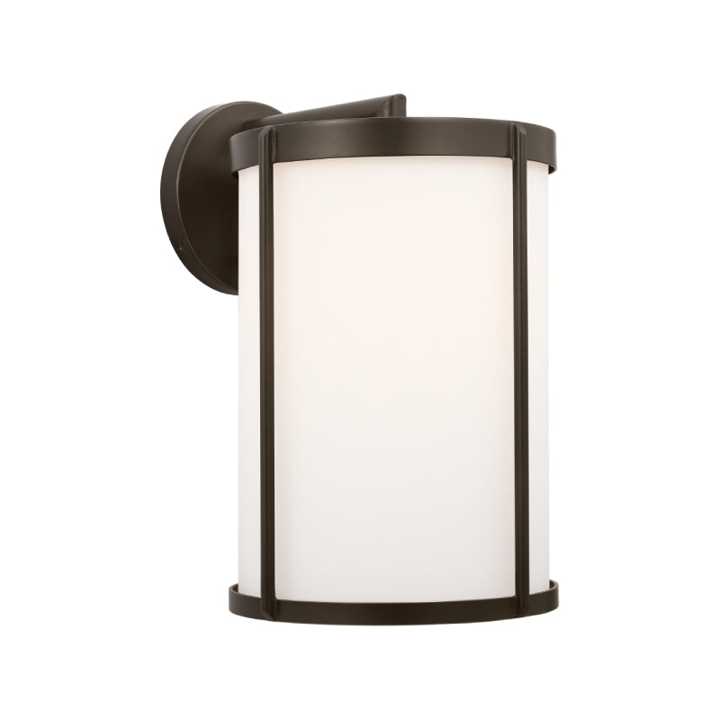 Generation GLO1111 Luning 1-lt 15" Tall LED Outdoor Wall Lantern - Antique Bronze/Opal Cased Etched