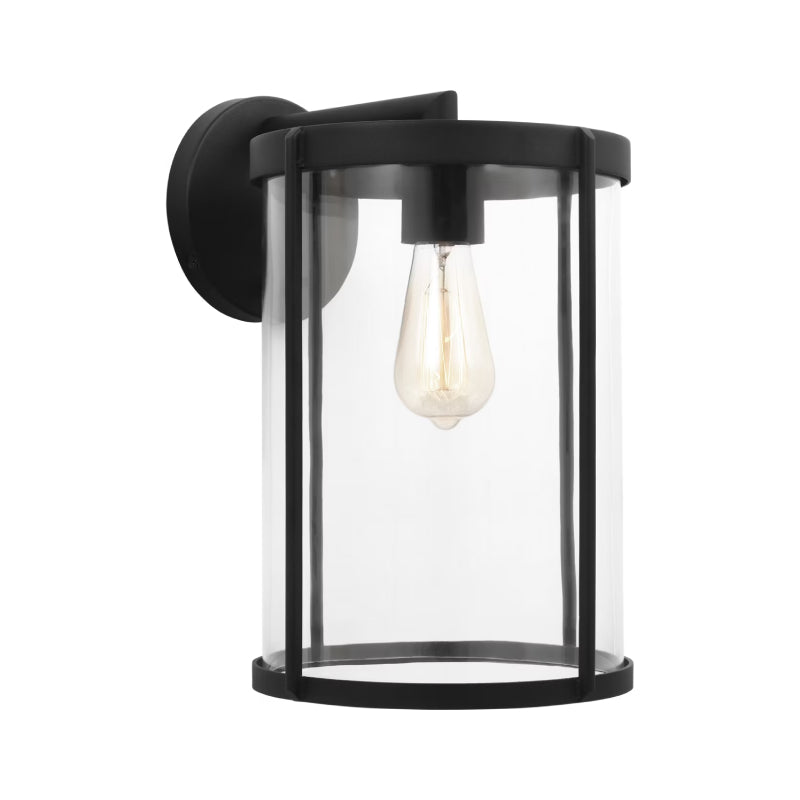 Generation GLO1111 Luning 1-lt 15" Tall LED Outdoor Wall Lantern - Textured Black/Clear