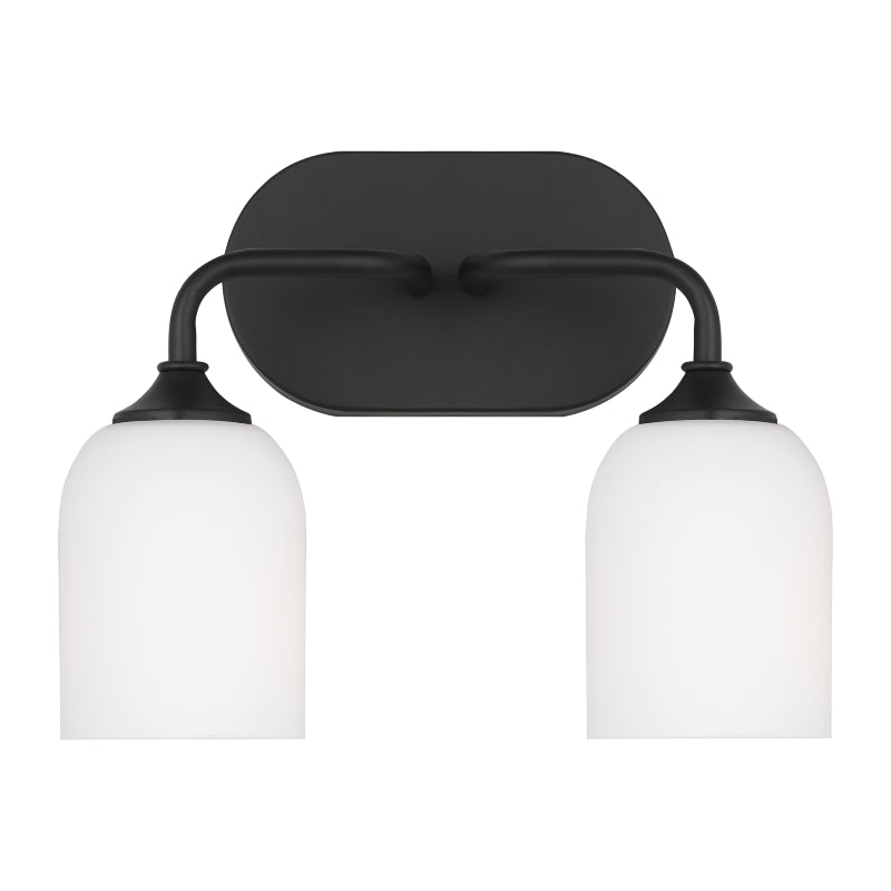 Generation GLV1022 Emile 2-lt 13" Bath Light - Midnight Black