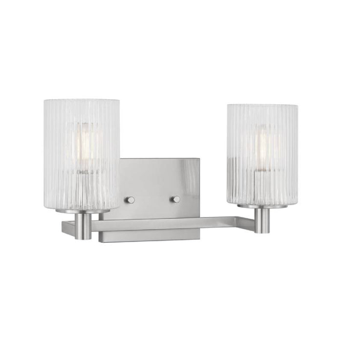 Sea Gull GLV1042 Lando 2-lt 14" Wall/Bath Sconce - Brushed Steel