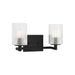 Sea Gull GLV1042EN Lando 2-lt 14" LED Wall/Bath Sconce - Midnight Black