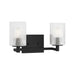 Sea Gull GLV1042 Lando 2-lt 14" Wall/Bath Sconce - Midnight Black