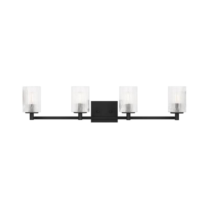 Sea Gull GLV1044 Lando 4-lt 35" Wall/Bath Sconce - Midnight Black