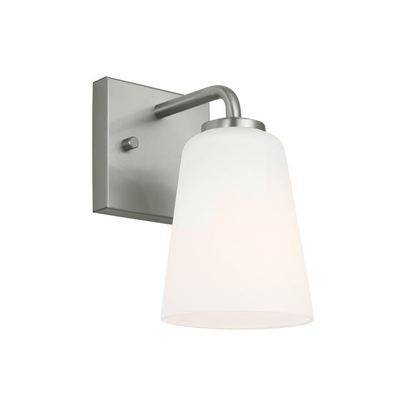 Generation GLV1051 Miles 1-lt 8" Tall Bath Light - Brushed Steel