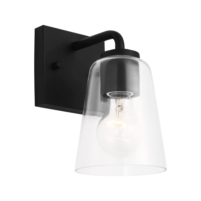 Generation GLV1061 Miles 1-lt 8" Tall Bath Light - Midnight Black