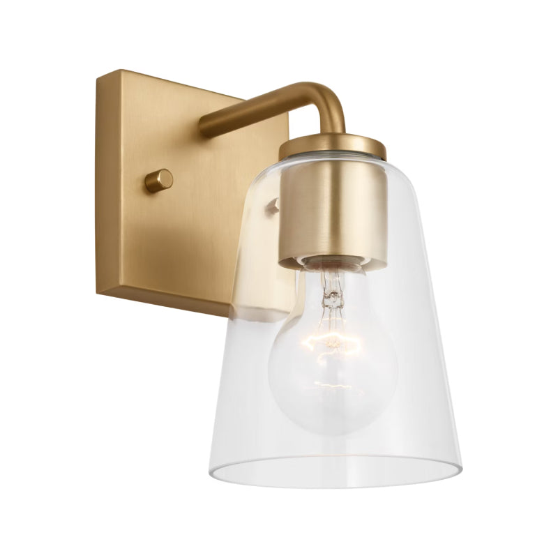 Generation GLV1061 Miles 1-lt 8" Tall Bath Light - Satin Brass