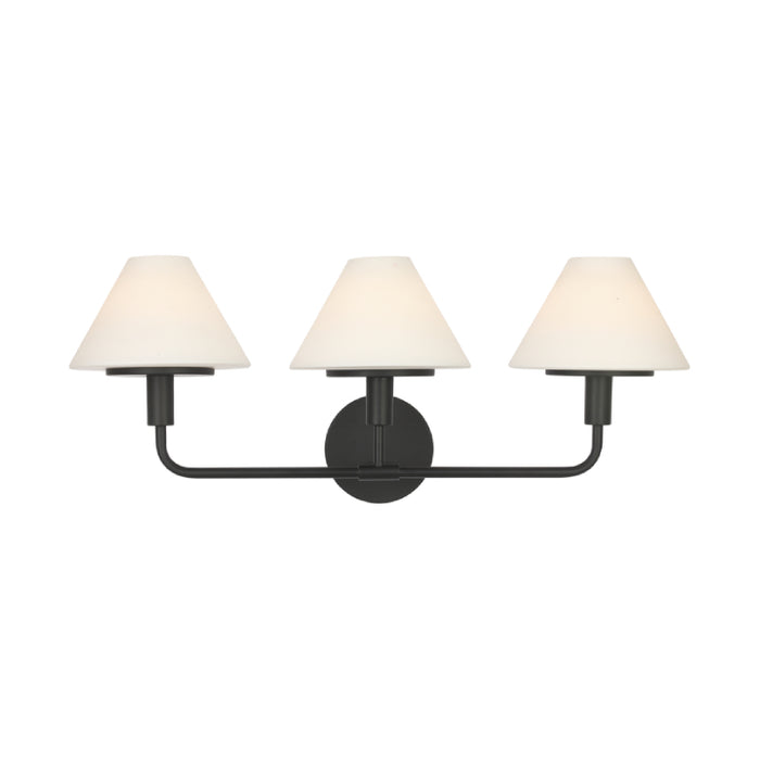 Generation GLW1033 Mendota 3-lt 27" Large Wall Sconce - Midnight Black