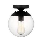 Visual Comfort 7501801 Leo 1-lt 8" Semi Flush Mount - Midnight Black