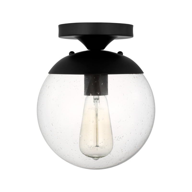 Visual Comfort 7501801 Leo 1-lt 8" Semi Flush Mount - Midnight Black