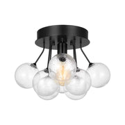 Visual Comfort 7714301 Bronzeville 1-lt 15" Semi Flush Mount - Midnight Black