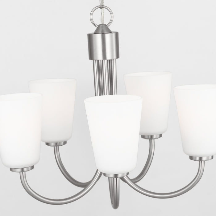 Generation GLC1115 Miles 5-lt 21" Chandelier - Brushed Nickel