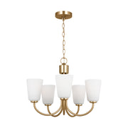 Generation GLC1115 Miles 5-lt 22" LED Chandelier - Satin Brass
