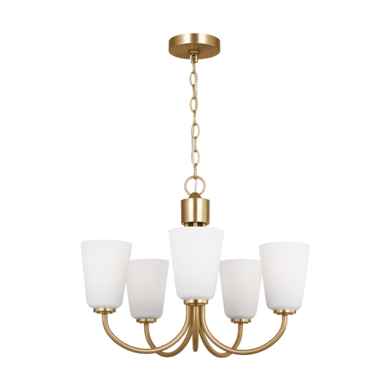 Generation GLC1115 Miles 5-lt 22" LED Chandelier - Satin Brass