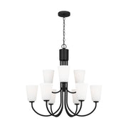 Generation GLC1139 Miles 9-lt 29" Chandelier - Midnight Black