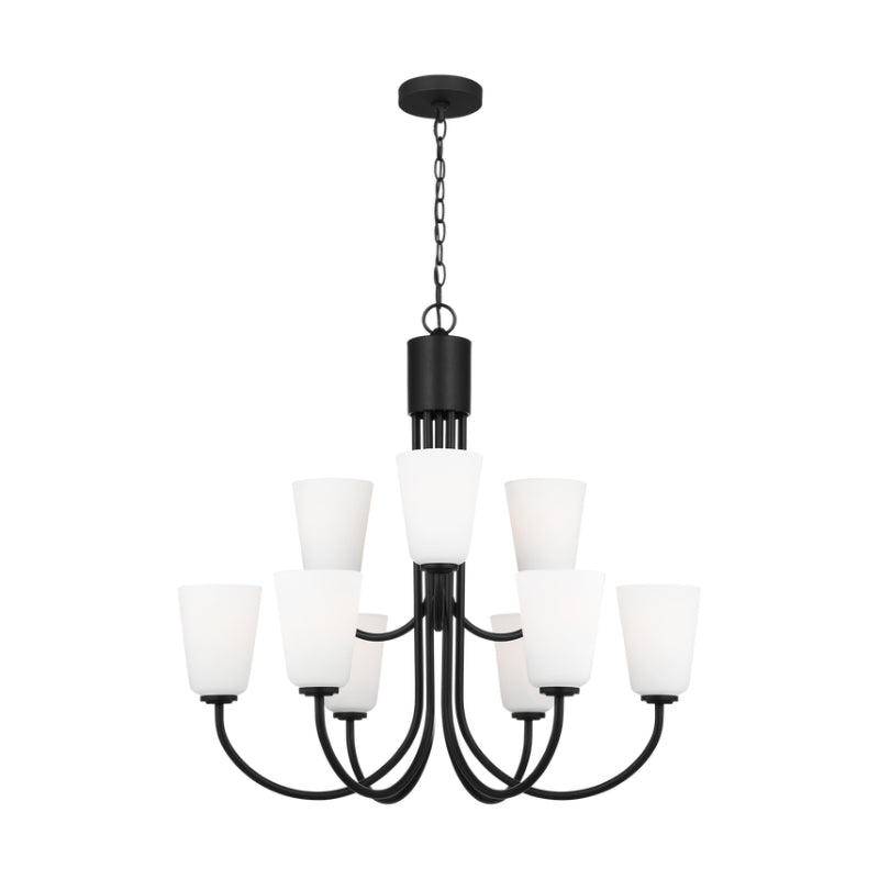 Generation GLC1139 Miles 9-lt 29" Chandelier - Midnight Black