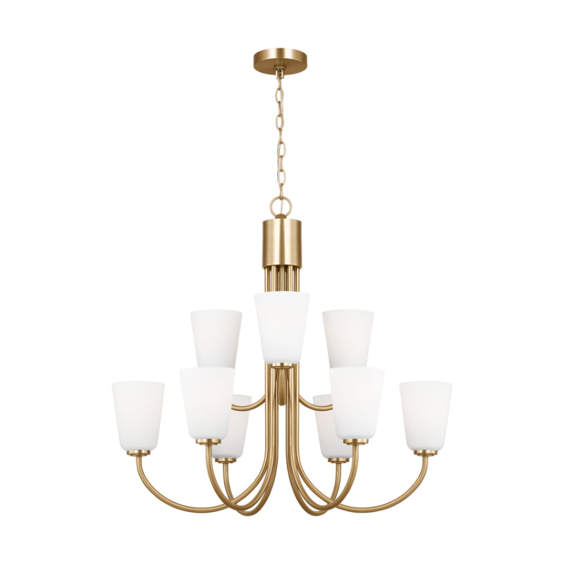 Generation GLC1139 Miles 9-lt 29" Chandelier - Satin Brass